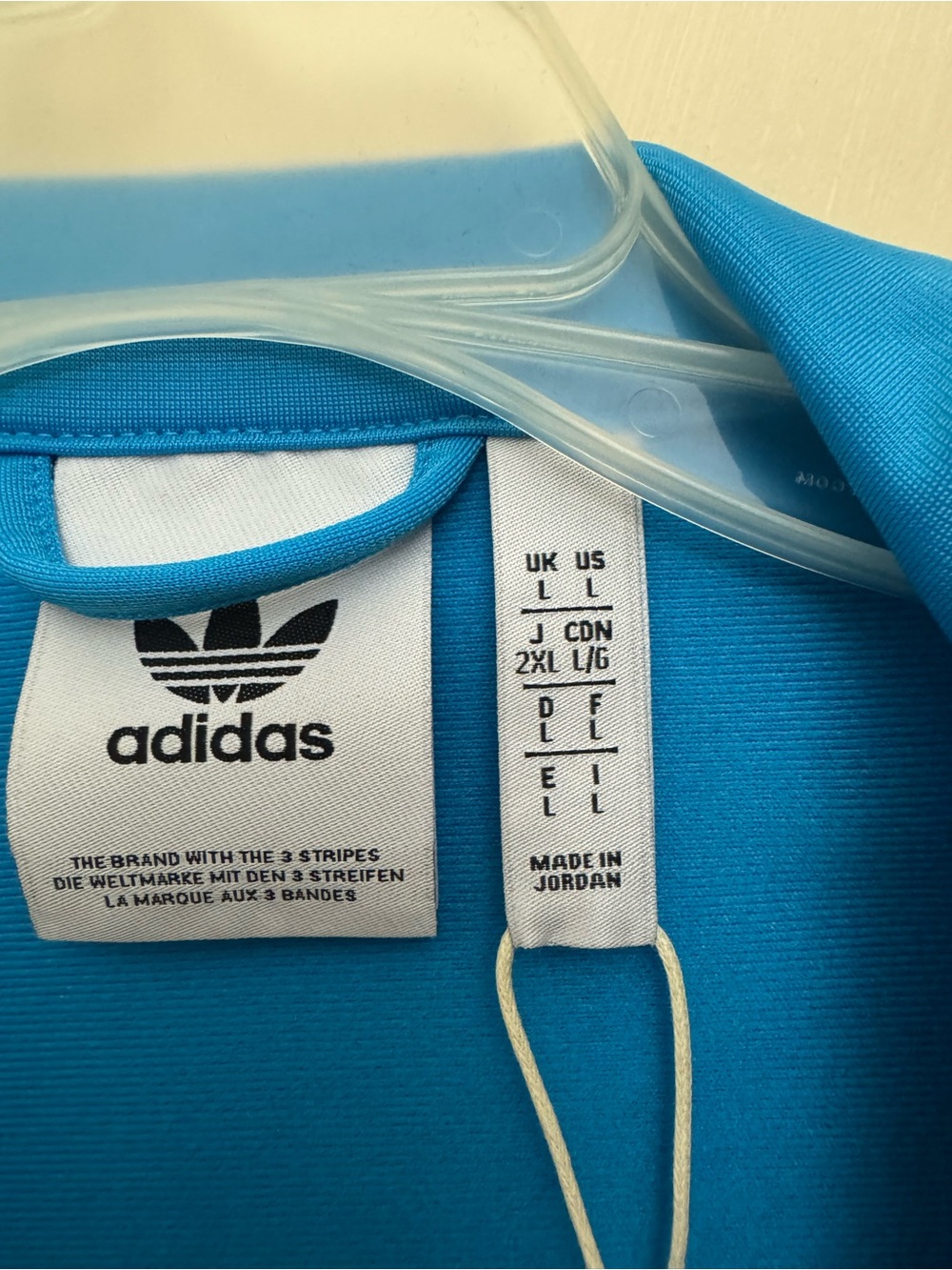 adidas Blue Track Jacket with White Stripes - Picture 2 of 3